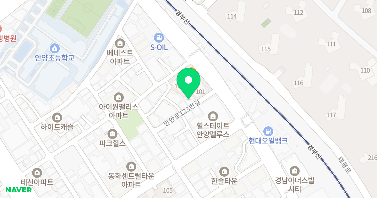 마제스틱나인 위치 지도 - 경기도 안양시 만안구 안양동 393-30