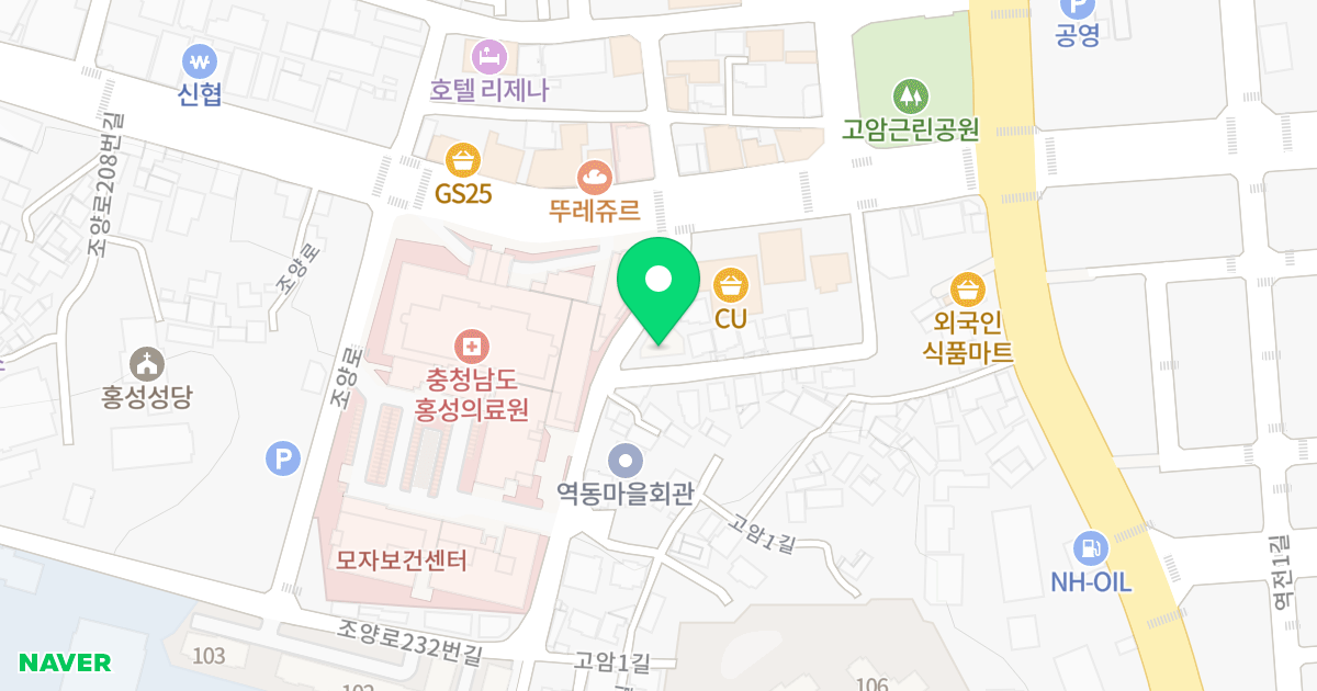 홍주오피스텔 위치 지도 - 충청남도 홍성군 홍성읍 고암리 580-2