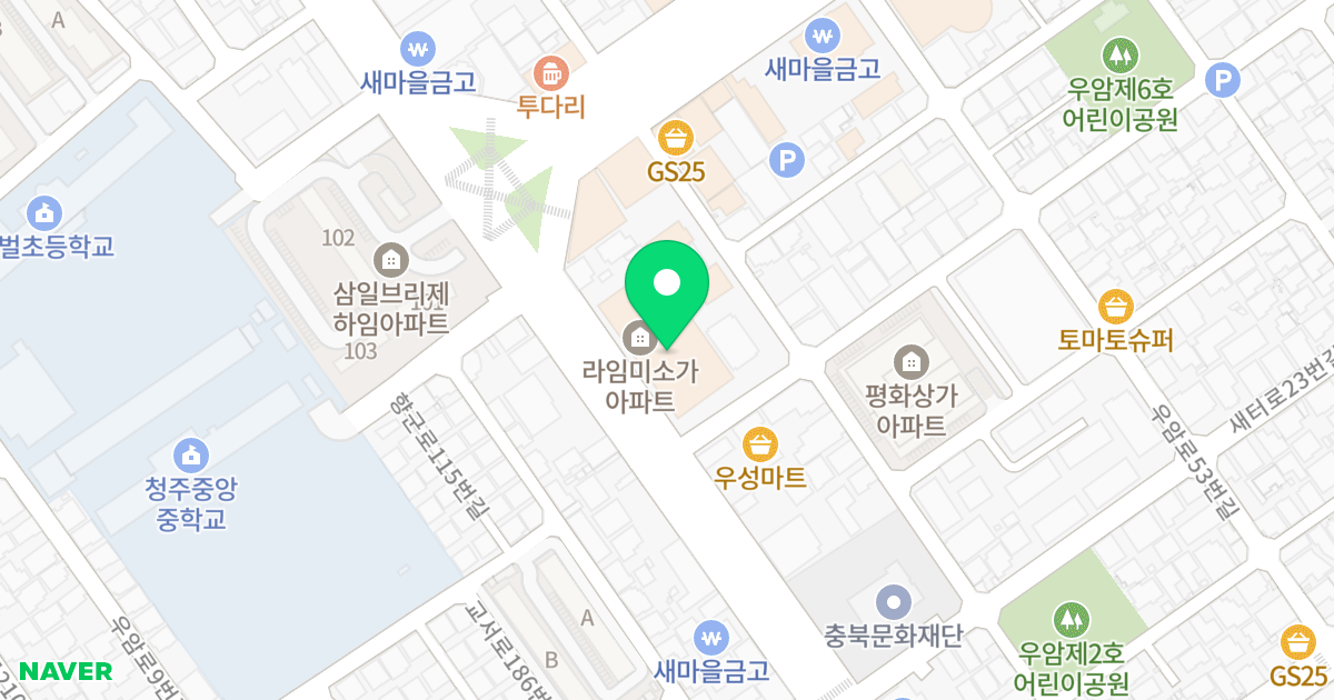 라임미소가 위치 지도 - 충청북도 청주시 청원구 향군로 110