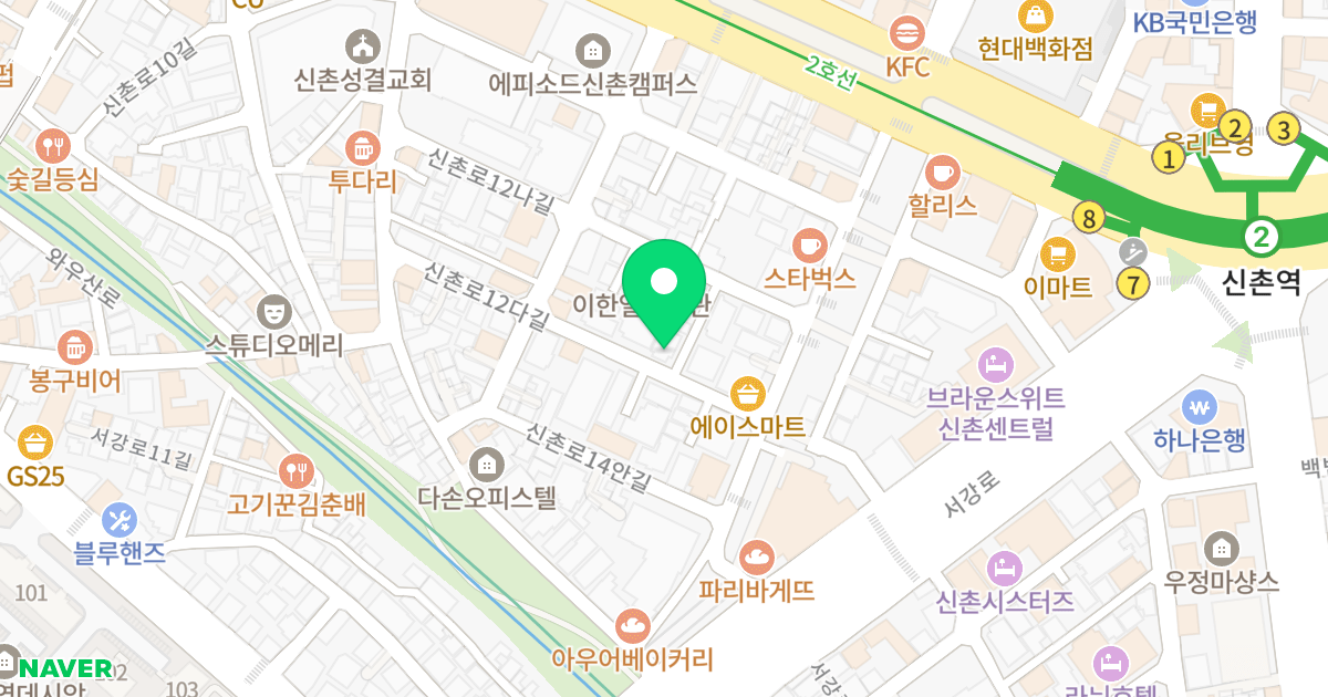샬롬오피스텔 위치 지도 - 서울특별시 마포구 신촌로12다길 25