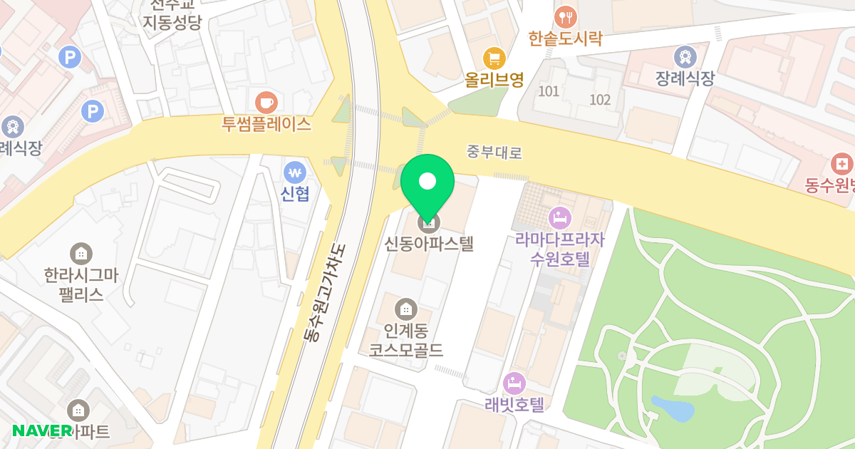 신동아 파스텔 위치 지도 - 경기도 수원시 팔달구 경수대로 584