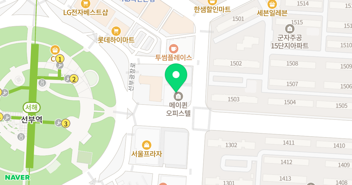 메이퀸 위치 지도 - 경기도 안산시 단원구 선부광장1로 92