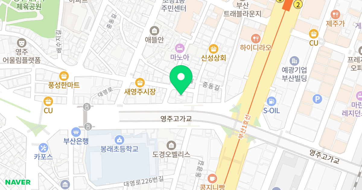 에비뉴엘 위치 지도 - 부산광역시 중구 초량중로6번길 18