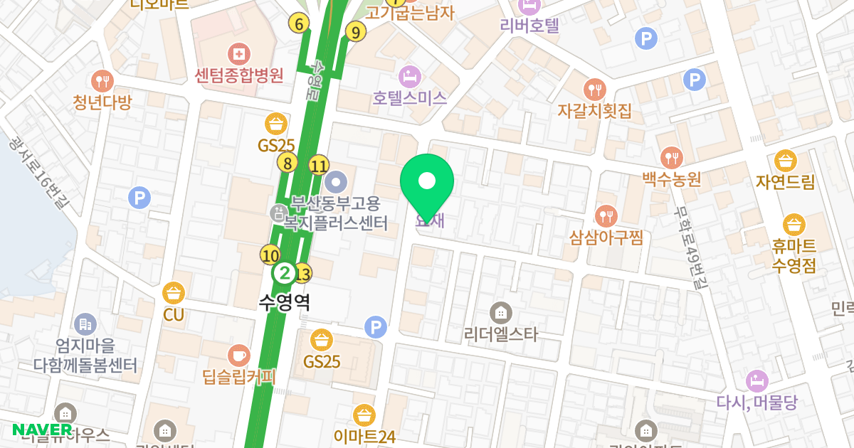 칸느하우스 위치 지도 - 부산광역시 수영구 무학로9번길 90