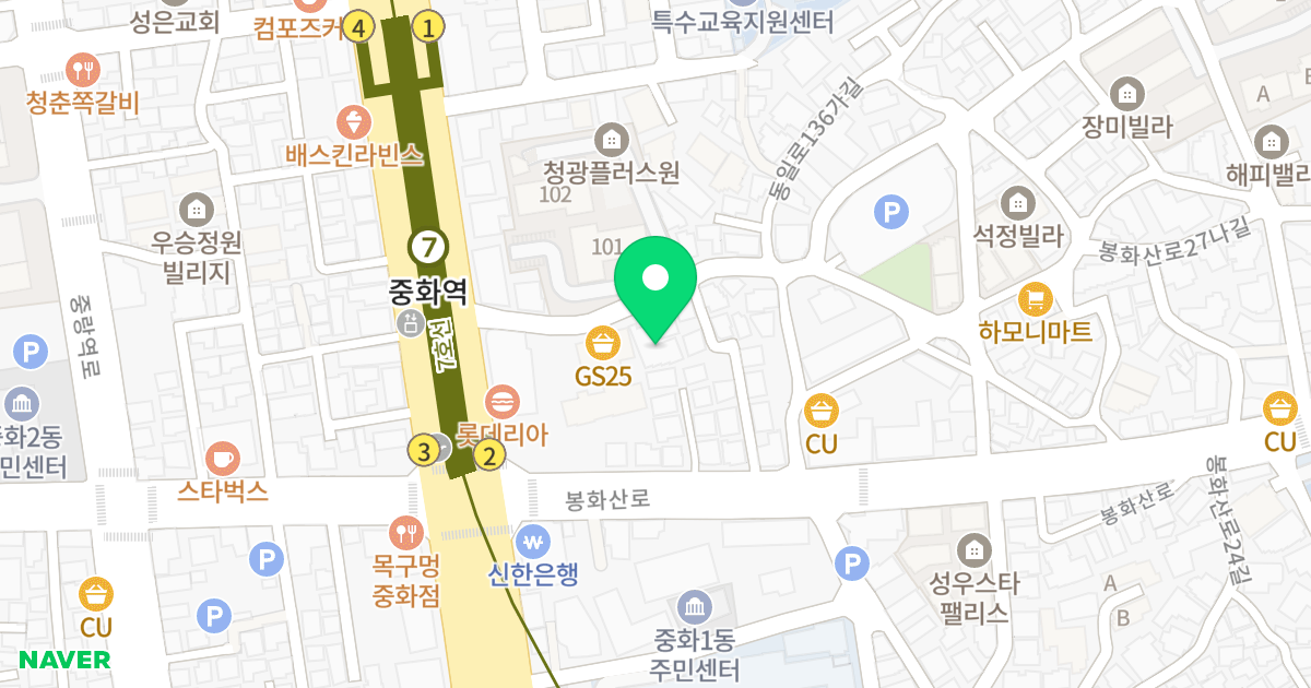 알파인 오피스텔 위치 지도 - 서울특별시 중랑구 동일로136길 14