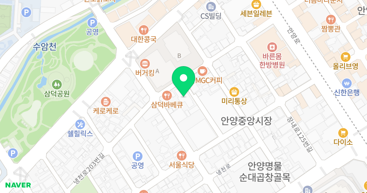 원평노블레스12차 위치 지도 - 경기도 안양시 만안구 안양로291번길 34-15