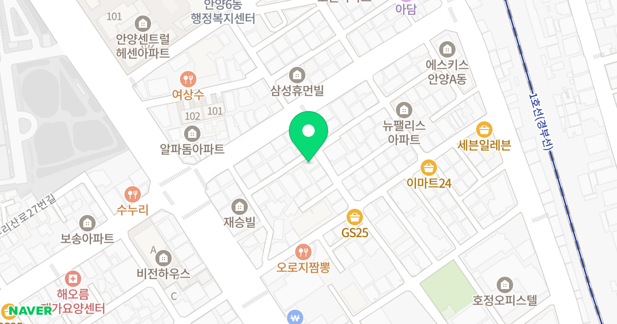 안양오피스텔 위치 지도 - 경기도 안양시 만안구 수리산로48번길 8