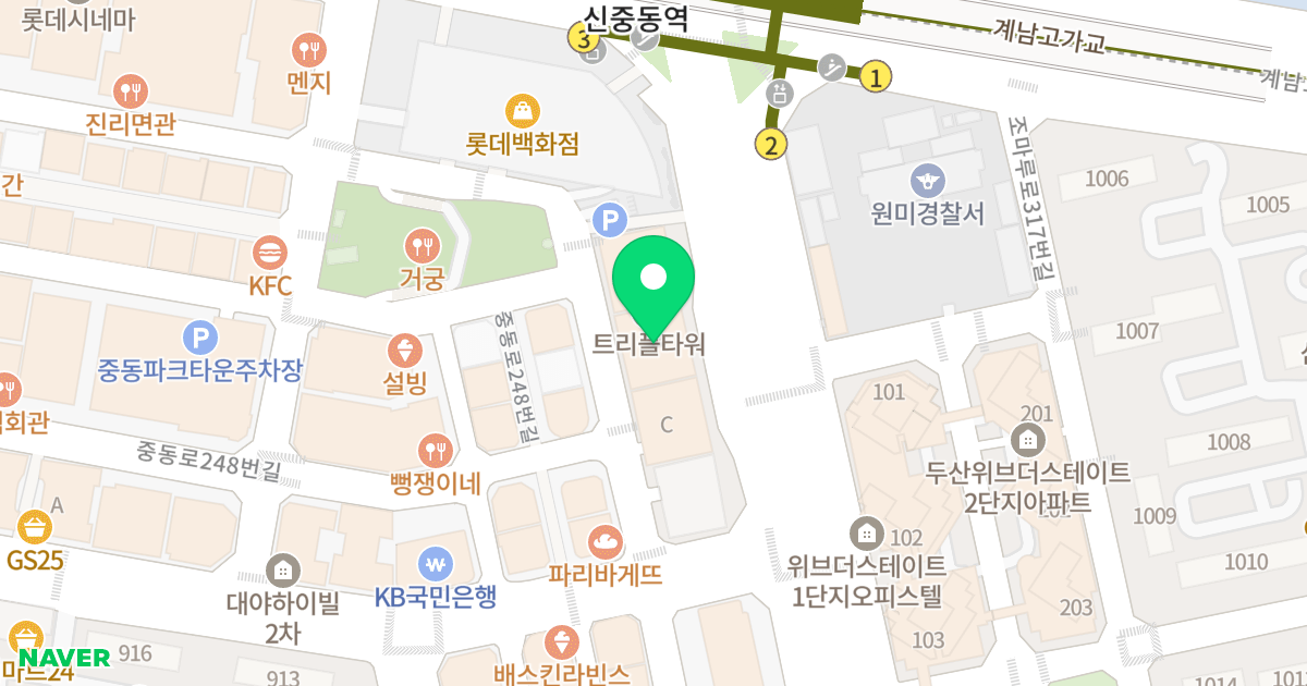 트리플 타워 B 위치 지도 - 경기도 부천시 원미구  201