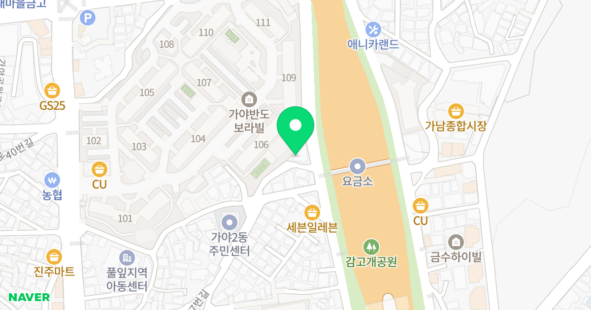 스카이파크 위치 지도 - 부산광역시 부산진구 엄광로147번길 55