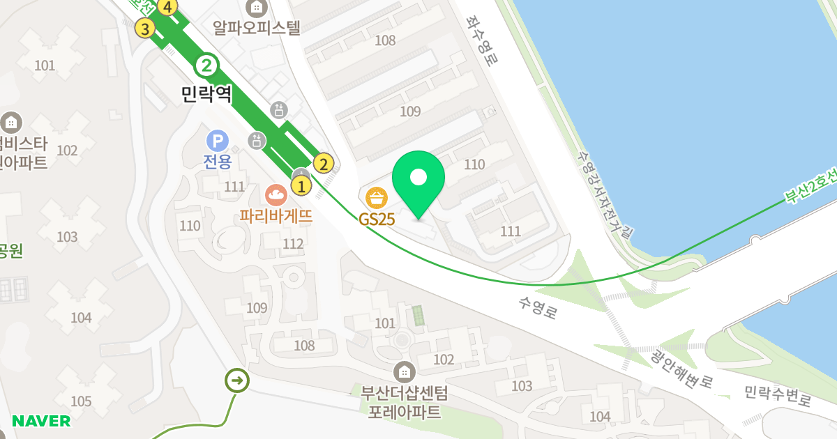 센텀월드O/T 위치 지도 - 부산광역시 수영구 수영로 777