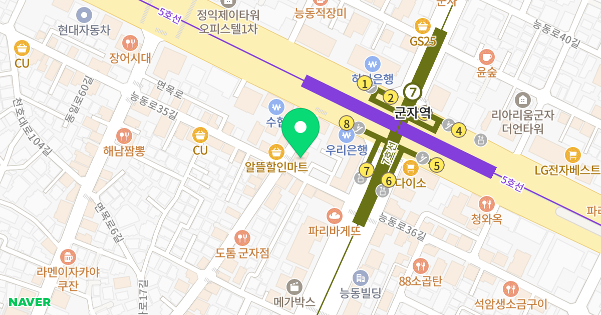 (478-3) 위치 지도 - 서울특별시 광진구 군자로 184
