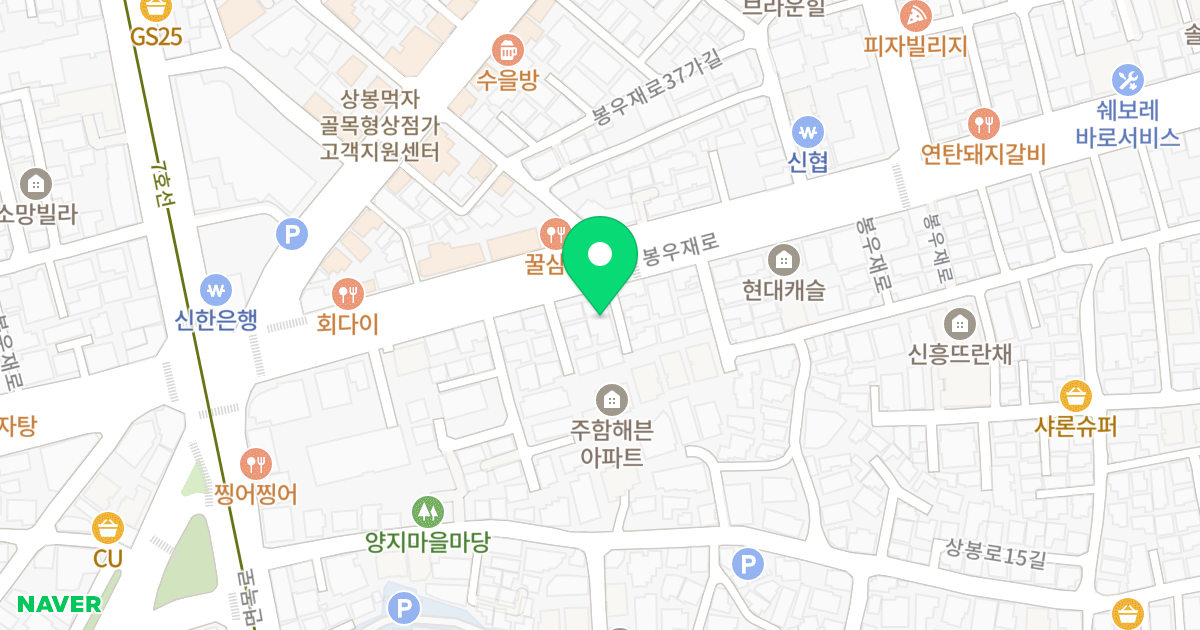 (91-17) 위치 지도 - 서울특별시 중랑구 봉우재로 140