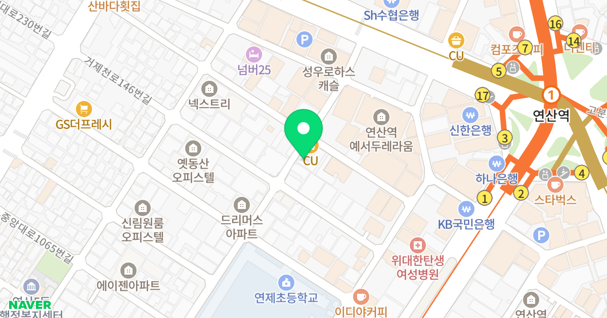 (1279-23) 위치 지도 - 부산광역시 연제구 월드컵대로153번길 25