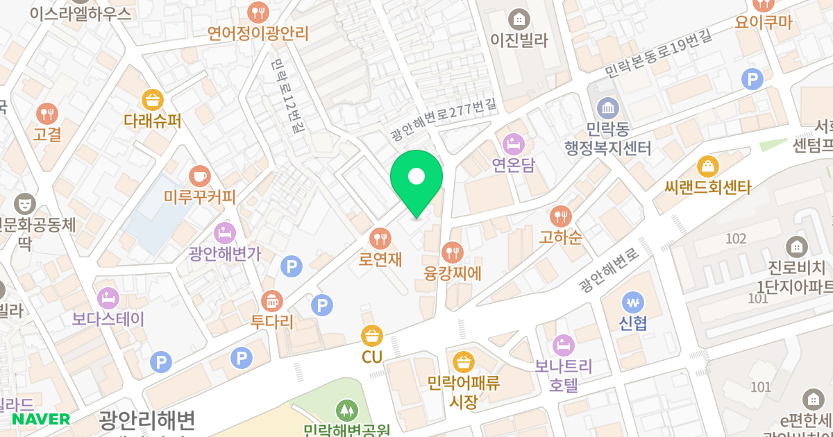 이즈타운 위치 지도 - 부산광역시 수영구 민락로6번길 26