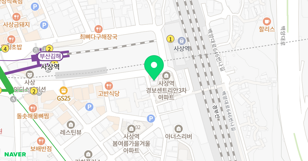 국제글로벌 위치 지도 - 부산광역시 사상구 광장로 106