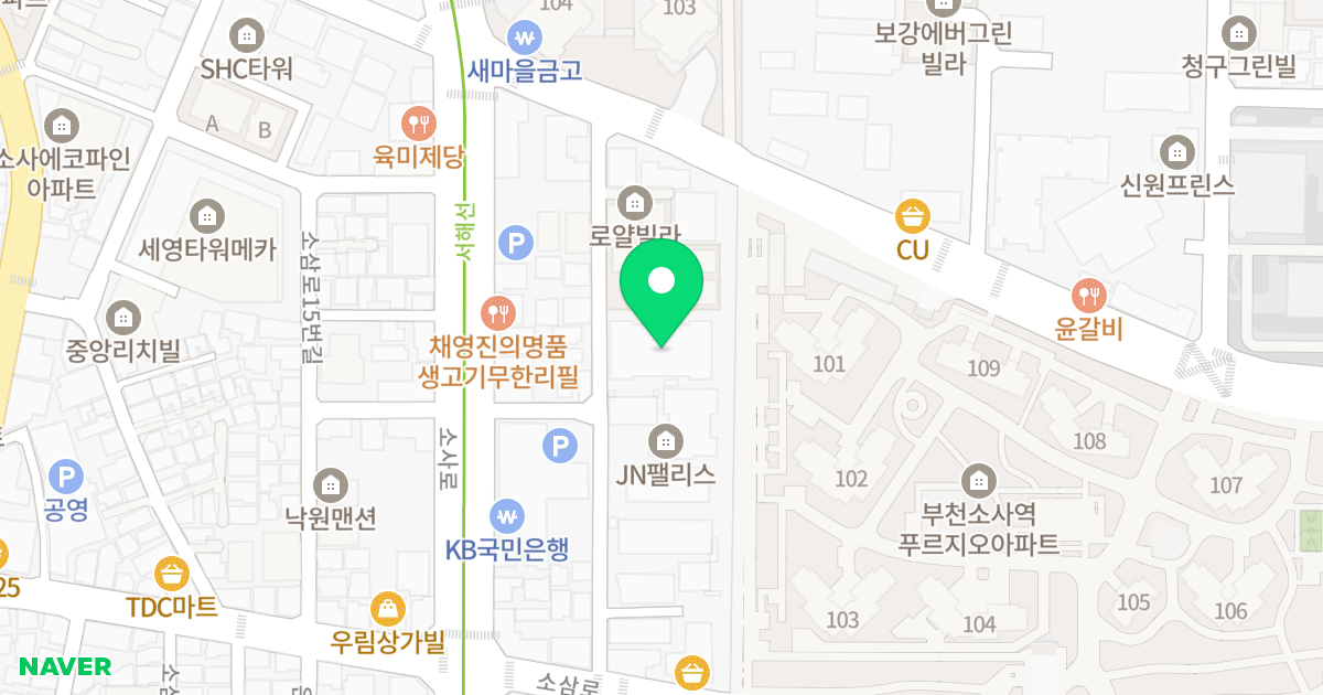 A타워 위치 지도 - 경기도 부천시 소사구