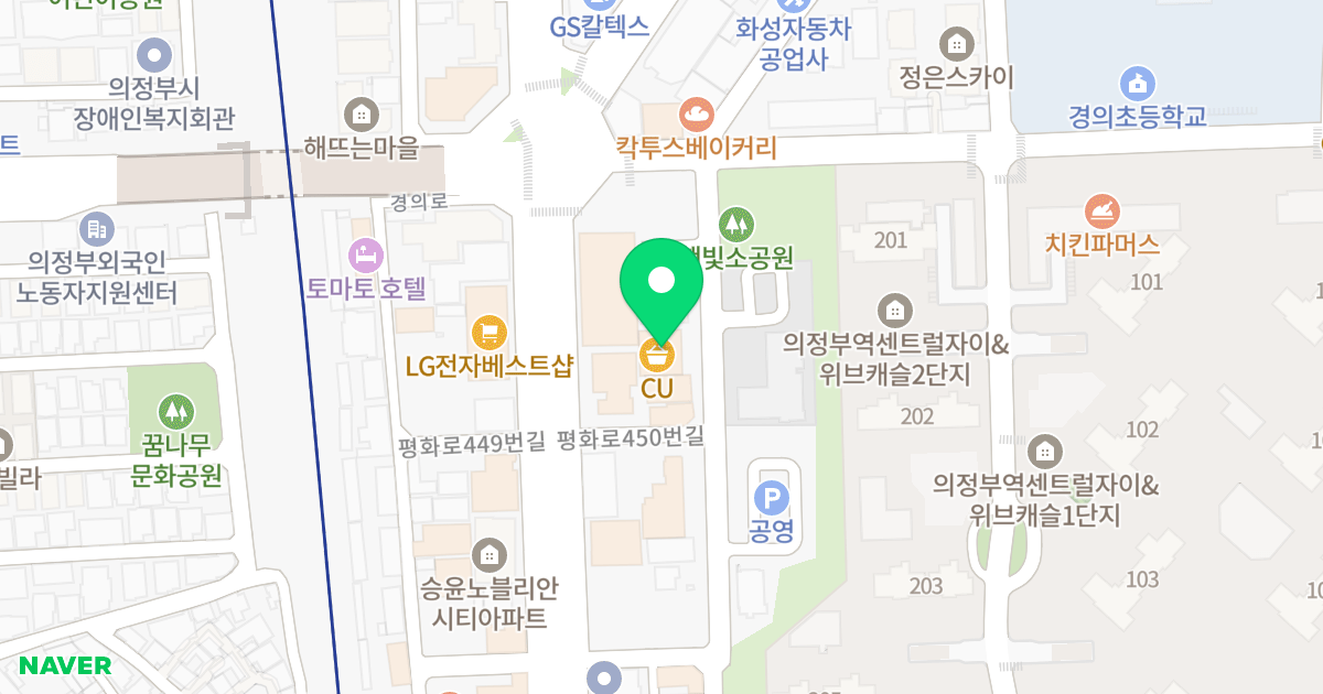 효성팰리스 위치 지도 - 경기도 의정부시 경의로118번길 16