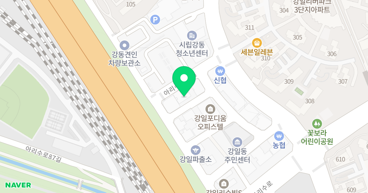 강일 테라우드 위치 지도 - 서울특별시 강동구 아리수로93길 33-15