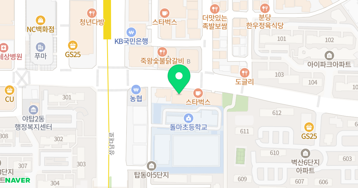 뉴젠빌원룸텔 위치 지도 - 경기도 성남시 분당구 야탑로 102