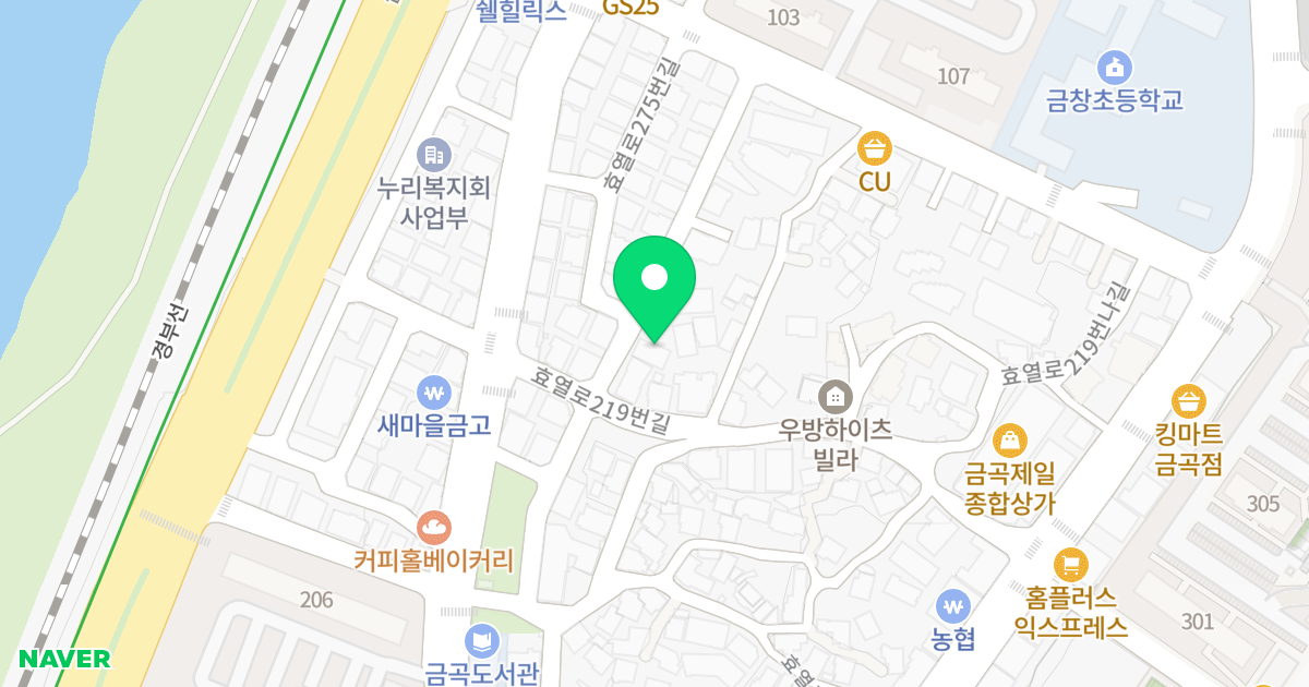 한울 다온 위치 지도 - 부산광역시 북구 효열로203번가길 38