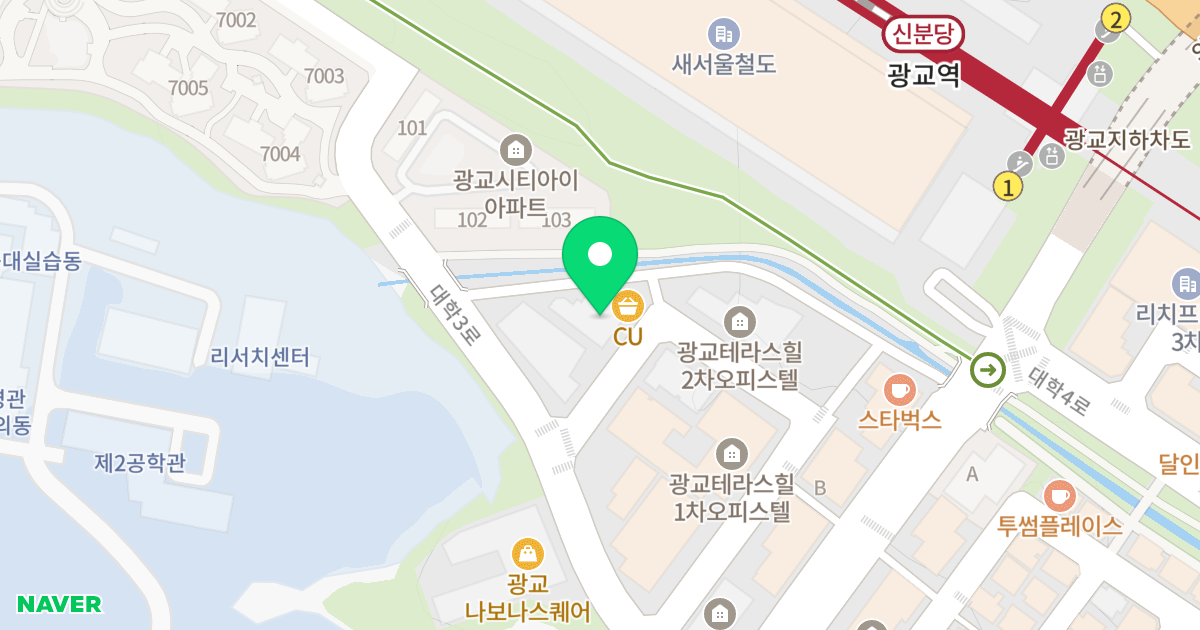 장안프라임 광교 Ⅱ 위치 지도 - 경기도 수원시 영통구 대학3로4번길 50
