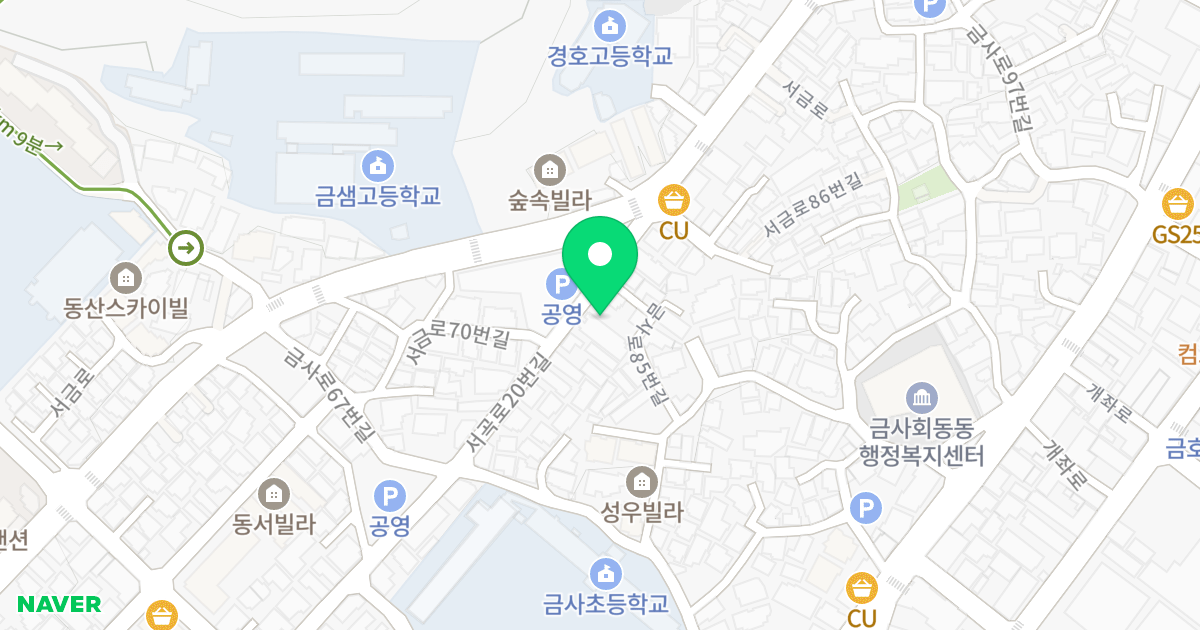 그린스위트 위치 지도 - 부산광역시 금정구