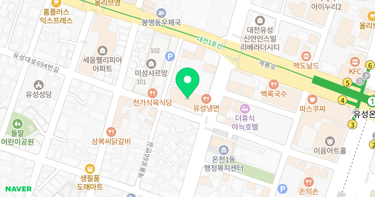리베라 아이누리 위치 지도 - 대전광역시 유성구 계룡로74번길 20