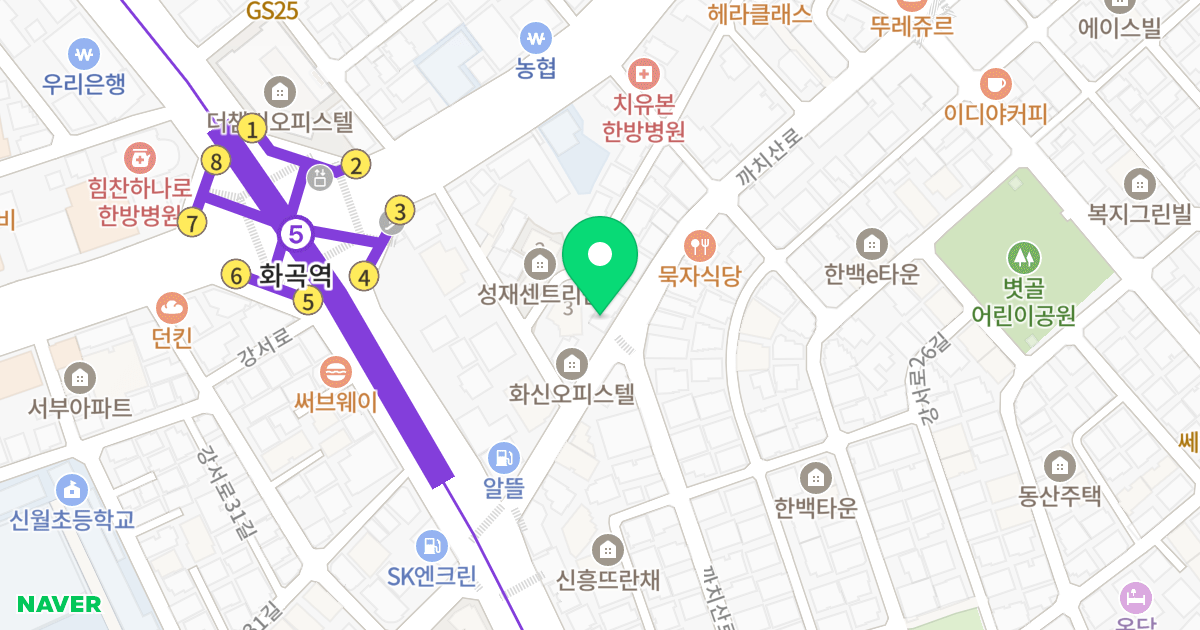화곡투웨니퍼스트 위치 지도 - 서울특별시 강서구 까치산로 11