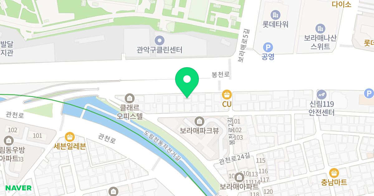 (1446-9) 위치 지도 - 서울특별시 관악구 봉천로 180-1