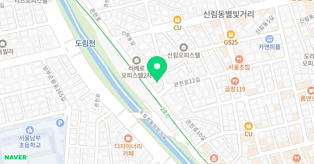 영우오피스텔 위치 지도 - 서울특별시 관악구 관천로 76