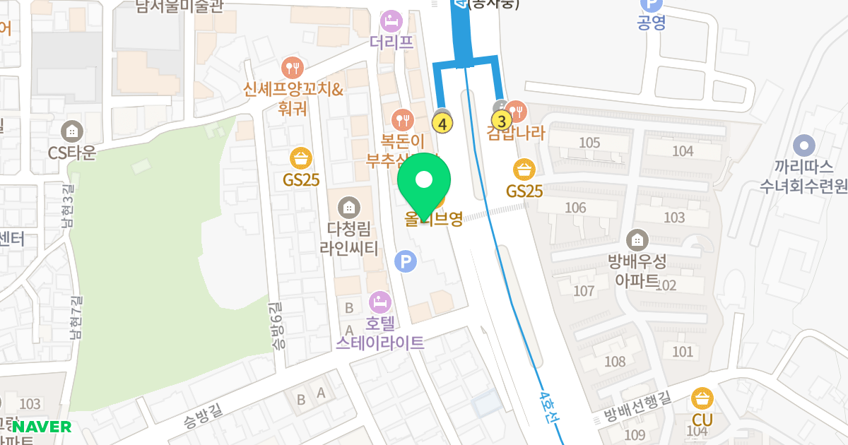 (1061-18) 위치 지도 - 서울특별시 관악구 과천대로 939