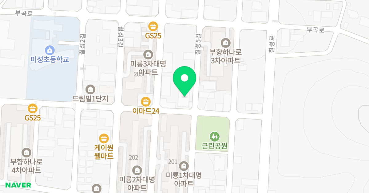 해강솔비앙미룡시티 위치 지도 - 전북특별자치도 군산시 칠성5길 17