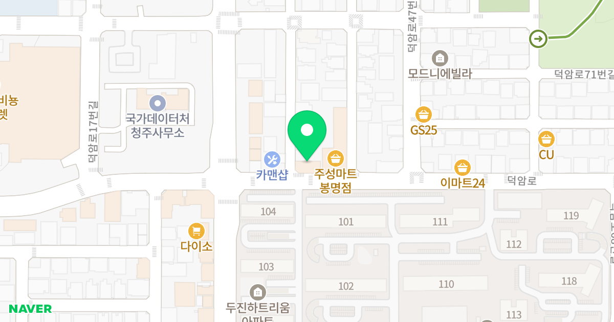 (2466) 위치 지도 - 충청북도 청주시 흥덕구 덕암로 37