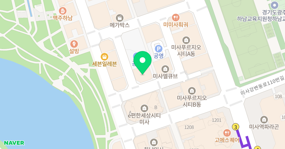 마들렌 위치 지도 - 경기도 하남시 미사강변중앙로204번길 11