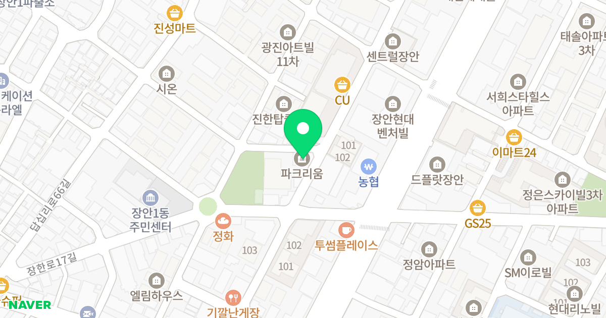 파크리움 위치 지도 - 서울특별시 동대문구