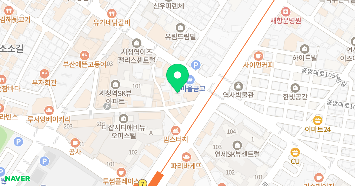 시청역 이즈팰리스2차 위치 지도 - 부산광역시 연제구 중앙대로1043번길 6