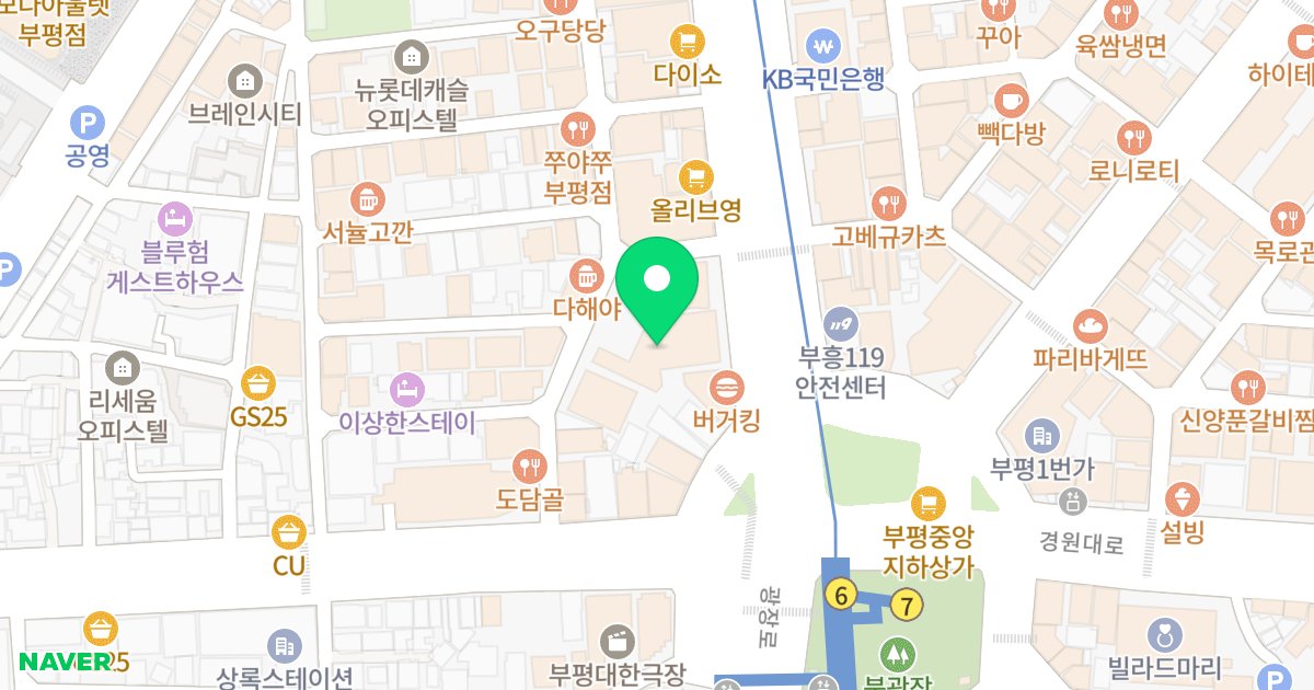 문화드림빌 위치 지도 - 인천광역시 부평구 부평대로 9