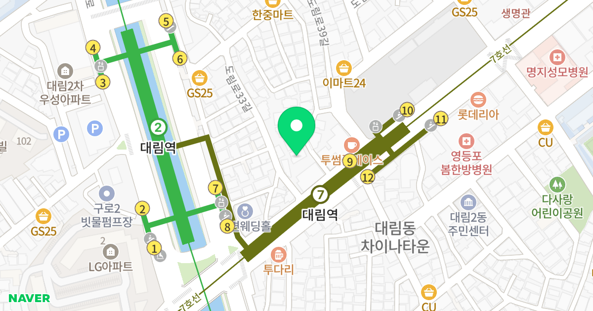 효천오피스텔 위치 지도 - 서울특별시 영등포구 도림로37길 3