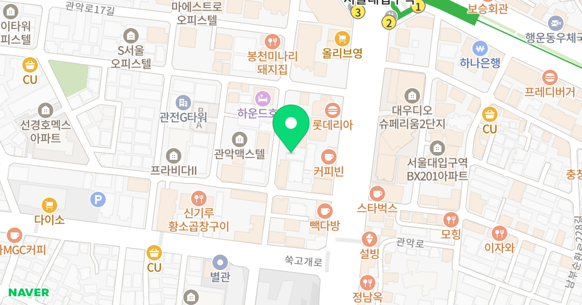 메카오피스텔 위치 지도 - 서울특별시 관악구 남부순환로220길 35