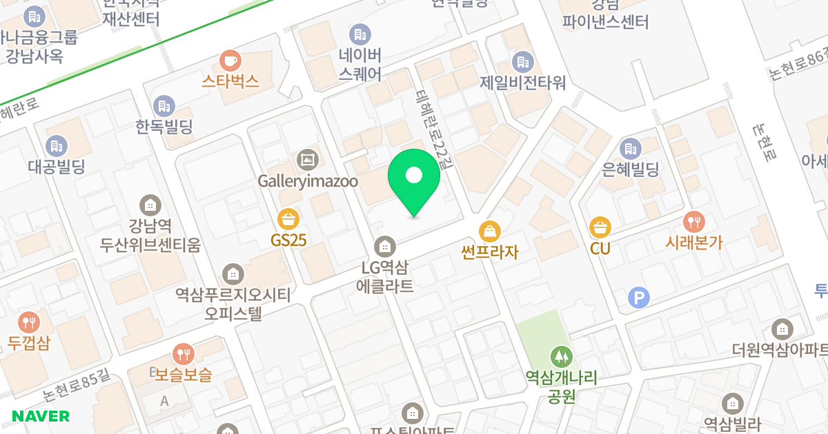엘지역삼에클라트 위치 지도 - 서울특별시 강남구 테헤란로20길 19