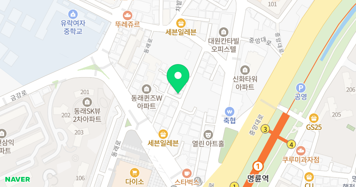 시티프라자 위치 지도 - 부산광역시 동래구