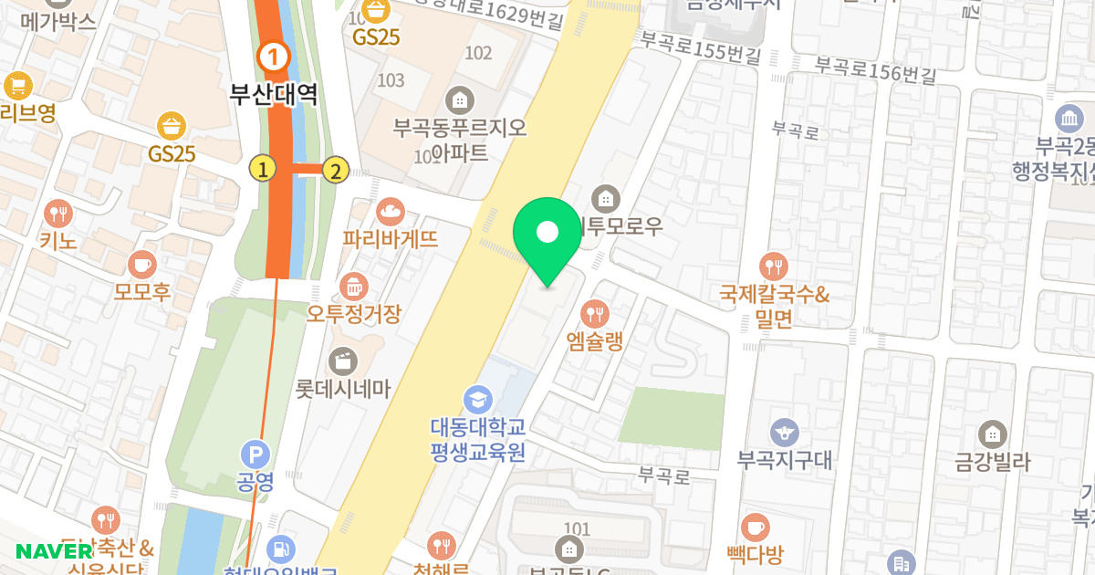 부산대역삼정그린코아스카이동 위치 지도 - 부산광역시 금정구 중앙대로 1616