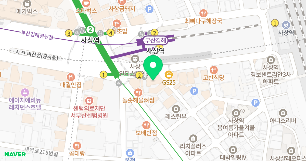 하이앤드빌딩 위치 지도 - 부산광역시 사상구 광장로 84