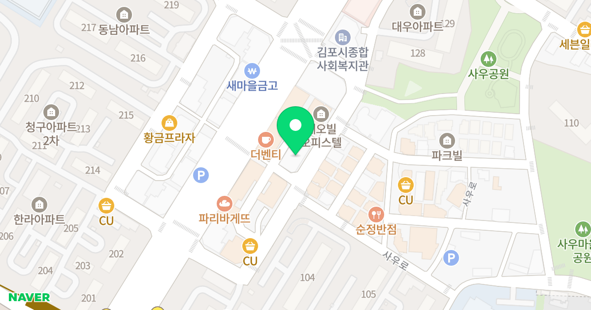 다이안월드빌 위치 지도 - 경기도 김포시 사우중로74번길 39