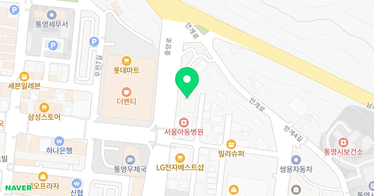 더 뷰 위치 지도 - 경상남도 통영시 중앙로 336