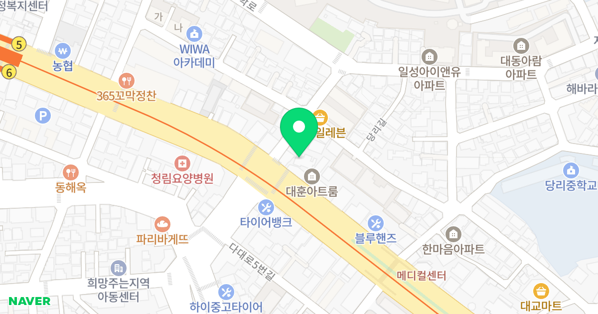 한영O/T 위치 지도 - 부산광역시 사하구 낙동대로372번길 2