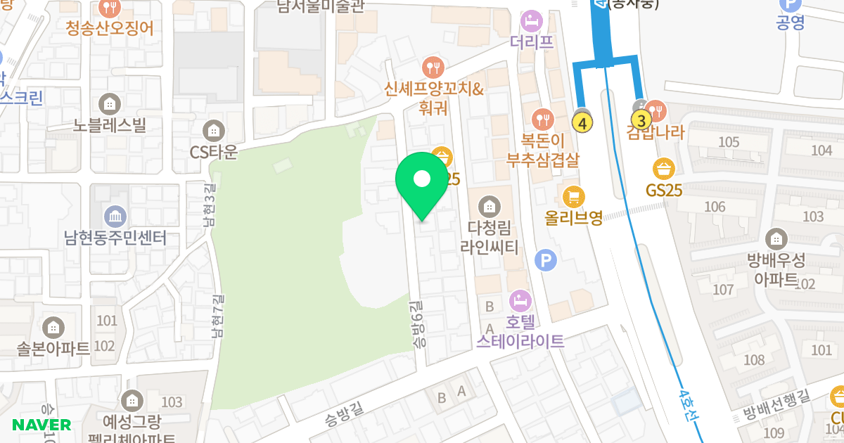 드림뷰오피스텔 위치 지도 - 서울특별시 관악구 승방6길 20