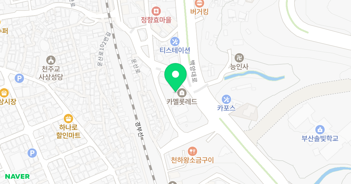 카멜롯레드 위치 지도 - 부산광역시 사상구 백양대로 667