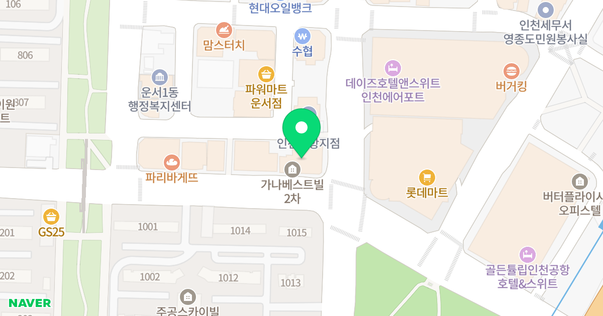 가나베스트텔2 위치 지도 - 인천광역시 중구 흰바위로 45