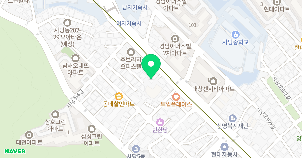 남성오피스텔 위치 지도 - 서울특별시 동작구 사당로 164